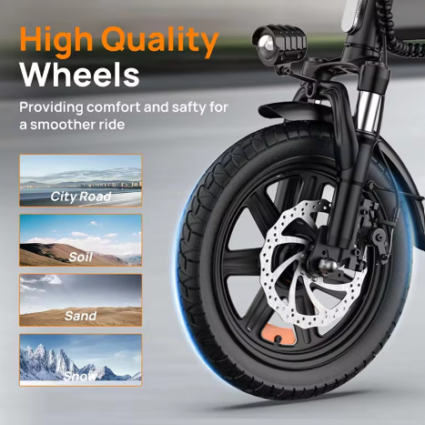 MK F1L vélo électrique pliable 250W, détail du cadre compact