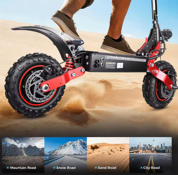 MK X7 trottinette électrique tout-terrain double moteur, vue de côté